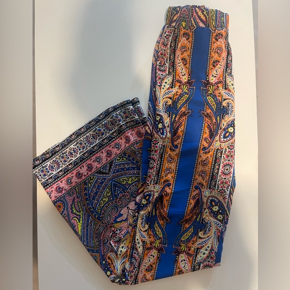 OVI Wide Leg Blue Orange Pants Size S - Picture 5 of 5